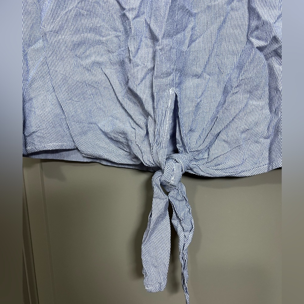 Madewell Button Back Striped Front-Tie Tee Size XXS - Picture 3 of 7